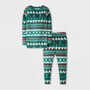 Cat & Jack Toddler 2pc Snuggly Soft Snug Fit Christmas Ornaments Pajama  4 T